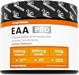 EAA PRO - Lösung der Neuen Generation, mit Citrullin, KyowaQuality® Glutamin, Tyrosin, Cystin - EAAs Pulver - Aminosäuren Komplex Vitastrong - Zitronengeschmack