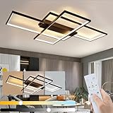 GBLY LED Deckenlampe Wohnzimmer Deckenleuchte - 100cm Dimmbar Wohnzimmerlampe Modern Schwarz Schlafzimmerlampe 88W Geometrisch Multifunktional Deckenbeleuchtung für Schlafzimmer Flur Büro und Balk