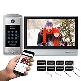 TMEZON WLAN Video Türsprechanlage Gegensprechanlage System,10 Zoll IP Touchscreen Monitor,1080P türklingel mit Kamera, 4 in 1 Entsperren,TuyaSmart App,Snapshot/Aufnahme,N