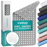 Engelbach® Badewannenmatte rutschfest Inkl. 2 Haken zum Trocknen 88x40cm - Antirutschmatte Badewanne 100% BPA-Frei - Badewanneneinlage schimmelresistent & maschinenwaschb