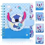 Heartsking Cartoon Notizbuch Mädchen, Notizbuch Klein, Journal Buch, Hard Cover Notizblock für Erwachsene und Kinder, Ringbuch Notizbuch mit 65 Seiten(3)