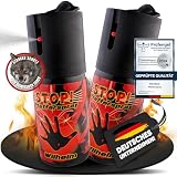 Wilhelm 2 x Pfefferspray 40 ml Tierabwehrspray – hochdosiert (ca. 2 Mio. Scoville) – zur Abwehr von Tieren mit Sicherungskappe und Gürtelclip frei verkäuflich in D