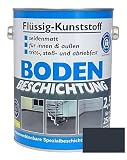 Dynamic24 Flüssig Kunststoff 2,5L Bodenbeschichtung 25m² Betonfarbe Beton Beschichtung Boden Estrich Farbe Halle Estrichfarbe Bodenfarbe für innen und außen Keller Terrasse Kellerboden (Anthrazitgrau)