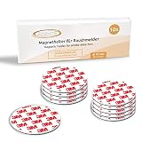ECENCE Rauchmelder Magnethalter 10 Stück Selbstklebende Magnethalterung für Rauchmelder Ø 70mm schnelle & sichere Montage ohne Bohren und Schrauben für alle Feuermelder und Rauchw