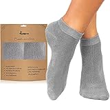 lampox® - Sneaker Bambussocken - 6 Paar - Geruchshemmend - Antibakteriell - Socken (35-38, Grau)