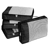 Koffer Organizer Groß Kofferorganizer Kleidertaschen Set Koffer Organizer Set 4 Stück Travel Essentials Reisen Organizer Tasche Packtaschen Kofferorganizer Reise Würfel für Urlaub Reisen Schw
