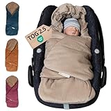 ULLENBOOM Einschlagdecke Babyschale, 100% OEKO-TEX Materialien, Cord Sand (Made in EU) - Babydecke für Kindersitz oder Kinderwagen, kuschelige Decke für Babys, Ideal für Herbst und W