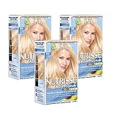Garnier Nutrisse Dauerhafte Pflege-Haarfarbe mit nährenden Fruchtölen, Coloration mit 8 Wochen Halt, Ultra Crème Tönung, 101 Pearlblond Extra Helles B