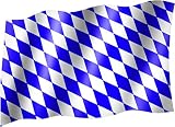 Flagge/Fahne BAYERN (kleine Rauten blau weiß, Oktoberfest) Staatsflagge/Landesflagge/Hissflagge mit Ösen 150x90 cm, sehr gute Q