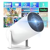 Mini-Projektor, 4K 1080P Unterstützung Tragbarer Projektor 180° drehbar, mit WiFi 6 und Bluetooth Mini Projektor, 130'' Bildschirm Film Projektor Auto vertikale Korrektur, für Laptop, PC, Smartp