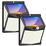 Solarleuchten für den Außenbereich, 238 LEDs, Sicherheits-Solarleuchten und 3 Modi, Bewegungsmelder, Weitwinkel, 270 °, Solarleuchten, IP65, wasserdicht, Solarleuchte für Eingangstür, Garage (2 Stück)
