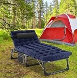 MEELRYD Campingbett feldbett klappbar, Campingliege Sonnenliege Feldbett Outdoor & Indoor bis 200 kg, Strandliege mit Sonnendach Gästebett faltbar Garten Camping Festival R