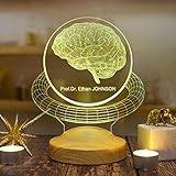 Geschenkelampe Personalisierte Geschenke 3D Led Lampe Abschiedsgeschenk für Arbeitskollegen Kollegin Artzt Krankenschwester Psychologe Zahnarzt Apotheker (Gehirn)