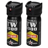 2 Stück Pfefferspray Pfeffergel zur Selbstverteidigung - 50 ml - bis zu 5m Reichweite - mit Flip Top - Pfefferspray zur Tierabwehr Tierabwehrspray Verteidigungsspray Pepperspray Abwehrspray Pepper G