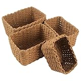 4 Stück Aufbewahrungskorb Geflochten,Korb Geflochten,Kleine Körbchen Stapelbare Körbchen für Wickeltisch und Deko,Kleine Aufbewahrungskörbe für Wohnzimmer,Küche – Dekokörbchen im Boho S
