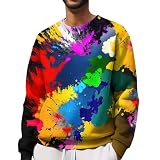 Pullover Herren Crewneck Sweatshirts Fleece Winter Langarmshirts Freizeit Sport Oberteile Shirt Warm Gefüttert Ausgefallene Pullover Schwarze Pullover Herren Ohne Kapuze Hoodies H