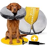 Tierhood Halskrause Hund - Aufblasbarer Hundekragen Leckschutz - Halskrause weich - Kragen für Hunde nach OP - Schutzkragen Hund - Rasche Genesung an verletzten oder operierten Stellen - L