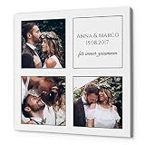 Bild auf Leinwand mit Wunsch Text selbst gestalten | Leinwanddruck Collage mit 3 Fotos - ab 20x20 cm | Dekoration individuelle Geschenke für Taufe, Muttertag, Vatertag, Geburtstag,
