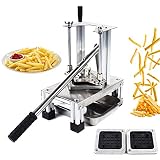 Duoruameng Kartoffelschneider Pommes Frites Schneider mit 3 Klingen 7mm,10mm,14mm, kann zum Schneiden von Kartoffeln, Gurken,