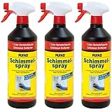 PUFAS 3X Anti Schimmelspray Schimmelentferner 1 L im 3er Sparpack, Farblos, 3 L