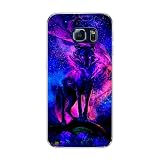 KARTXITAI Hülle Kompatibel mit Samsung Galaxy S6 Edge, Stoßfeste Schutzhülle mit Weiche Silikon Bumper Case Handyhülle Anti-Kratzt Transparent Rückseite - W