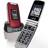 Simply Smart Großtastenhandy Seniorenhandy 100MB Bordeaux rot klappbar mit Kamera, LED-Licht, Notruftaste und Sp