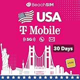 BeachSIM USA eSIM. Unbegrenzte Daten, Ortsgespräche und Texte im T-Mobile Netz. Schnelle Aktivierung. Einfaches Aufladen. Funktioniert mit eSIM-kompatiblen Geräten. Gültig für 30 Tag