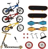 ideallife Skate Park Kit, Mini-Fingerspielzeug-Set, Finger-Skateboards, Fingerräder, kleines Schwingbrett mit Ersatzrädern und Werkzeugen (18 Stück)