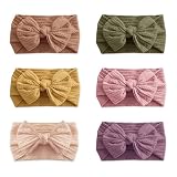 GIDWRIY 6 Stück Stirnband Baby Mädchen,Stirnbänder Kleinkinder Nylon,Baby Schleifen Haarband Newborn,Weiche Haarbänder Neugeborene,Haarschleife Baby Kopfband,Headband Baby Hair Band,Accessoires Baby