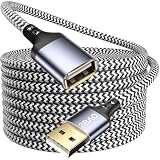 3BAO USB Verlängerung Kabel 5M, USB 2.0 Verlängerungskabel A Stecker auf A Buchse mit eleganten Alluminiumsteckern Nylon Stoffmantel für Kartenlesegerät,Tastatur, Drucker,PS VR, Kamera,USB HUB usw