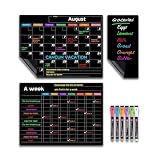 Magnetischer Kühlschrank-Aufkleber-Planer-Set, Wochenplaner, Kalender für wiederverwendbare Tafel, Tages- und Planung, Kühlschrank, monatlich, Whiteboard, Radiergummi, Büro, Kreidetafel, Kühlschrank,