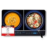 MEDION MD 15324 Doppel-Induktionskochplatte, 3500 Watt, Zwei Kochplatten, 10 Temperaturstufen, LED Display, schw