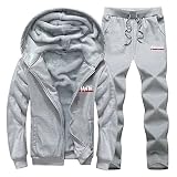 YOSUWOAI Trainingsanzüge Herren Set Warm Winter Jogginganzug Gepolstert Sweatjacke mit Kapuzen Slim fit Trainingshose 2-Teilig Kapuzenjacke Jogginghose Sportanzug Outdoor Bequem Freizeitanzug