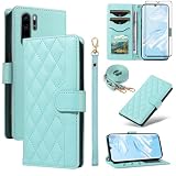 Asuwish Handyhülle für Huawei P30 Pro, Brieftaschen-Schutzhülle mit gehärtetem Glas, Displayschutzfolie und Handschlaufe, Umhängeband, Kartenhalter, Schlitz, Ständer, Flip-Handyzubehör, Hawaii P30