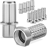 HB-DIGITAL 10x F-Stecker 7mm schmaler Mutter + 5X Profi SAT Koaxialkabel Adapter Verbinder F-Kupplung F-stecker für Fernsehkabel Antennenkabel Satelliten Kabel - Vernick