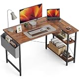 CubiCubi Schreibtisch mit Regalen, Kleiner L-förmiger Eckschreibtisch mit Ablagefächern, Schreibtisch für Heimbüro Kleiner Raum, Umkehrbarer Computertisch Gaming Tisch, 100cm B