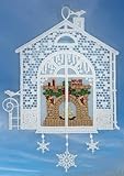 Fensterbild Weihnachten Spitze Weiß Fensterdekoration Winter Stickerei Weihnachtszimmer Geschenk