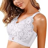 Generisch Nahtloses Bandeau Mit Unterstützung Dessous für Damen, Bügel-BH, Blumen-BH aus Spitze, ungefüttert, ungefüttert, Übergröße, vollflächiger BH Top Mit Spitze (Grey, 38/85D)