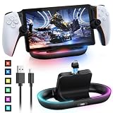 FASTSNAIL Magnetische Ladestation für PS Portal Remote Player, PSP Zubehör kompatibel mit Playstation Portal Remote Player, LED Ständer für PS5 Portable(Schwarz)