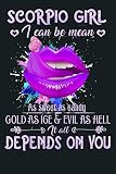 Womens Scorpio Girl Purple Lips Kiss Kissing Sexy Mouth Womens: Notebook Planner - 6x9 inch Daily Planner Journal, To Do List Notebook, Daily Organizer, 114 Pag