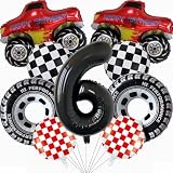 Yunchu Online Luftballon Auto Geburtstag Kit Monster Truck Cars Geburtstagsdeko Junge 6. Truck Geburtstag Dekoration Auto Thema Party Dekorationen für Monster Truck Rennen Auto Theme Party Supp
