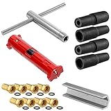 HB-DIGITAL Sat Montage Set Abisolierer Montageschlüssel Aufdrehhilfe + 8x HQ F-Stecker vergoldet mit Wasserschutz + 4x Gummitülle Werkzeug