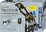 KOSMOS 620851 Der große Technik-Workshop, 22 mechanische Modelle Bauen, testen, Spielen, u.a. U-Boot, Stoßdämpfer, Roboter-Arm, Experimentierkasten für Kinder, ab 10-14 Jahre, M