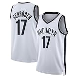 Herren #17 Dennis Schröder Trikot 2024 Basketball Jersey (NetsWeiß,L)