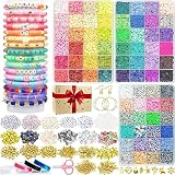 72 Farben 11520 Stück Perlen Set Zum Auffädeln, 6mm Perlen für Armbänder, Perlenset Polymer Clay Beads für DIY Schmuck Halskette Ohrringe Kette für Kinder Erw