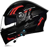 Klapphelm Mit Bluetooth Klapphelm Motorrad Herren - RollerHelm Bluetooth-Helm Mit Doppelvisier, ECE Genehmigt Motorradhelm Für Damen Und Herren M~XXL D,XXL61-62CM