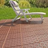 garden mile® Rutschfeste, modulare Gartenweg-Fliesen, Terrassendielen, ineinandergreifende Fliesen, wetterfest, rutschfest, wasserdicht, stark, robust, langlebiger Kunststoff (Terracotta x 10)