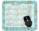 YENDOSTEEN 2025 Kalender Mauspad,Spiel Naht Mousepad, Vögel Zweige Blumen Computer Zubehör Mauspad,Büro Desktop Mauspad #1080