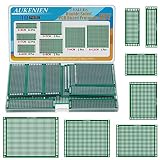 AUKENIEN 7 Werte 40 Stück PCB Board Prototype Lochrasterplatine Kit 2x8 3x7 4x6 5x7 6x8 7x9 8x12 Lochplatine Lochrasterplatte Doppelseitige Leiterplatte kompatibel mit dem Arduino Kits für DIY Lö