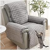NNSMUN Sofa Armlehnenbezüge, Sesselschoner Sesselauflage, Fernsehsessel Schutzbezug Anti-Rutsch, Relaxsessel Bezüg Sesselüberzug für Zuhause mit Kindern und Haustieren Hund (Grau,1 Sitz (53 * 190cm))